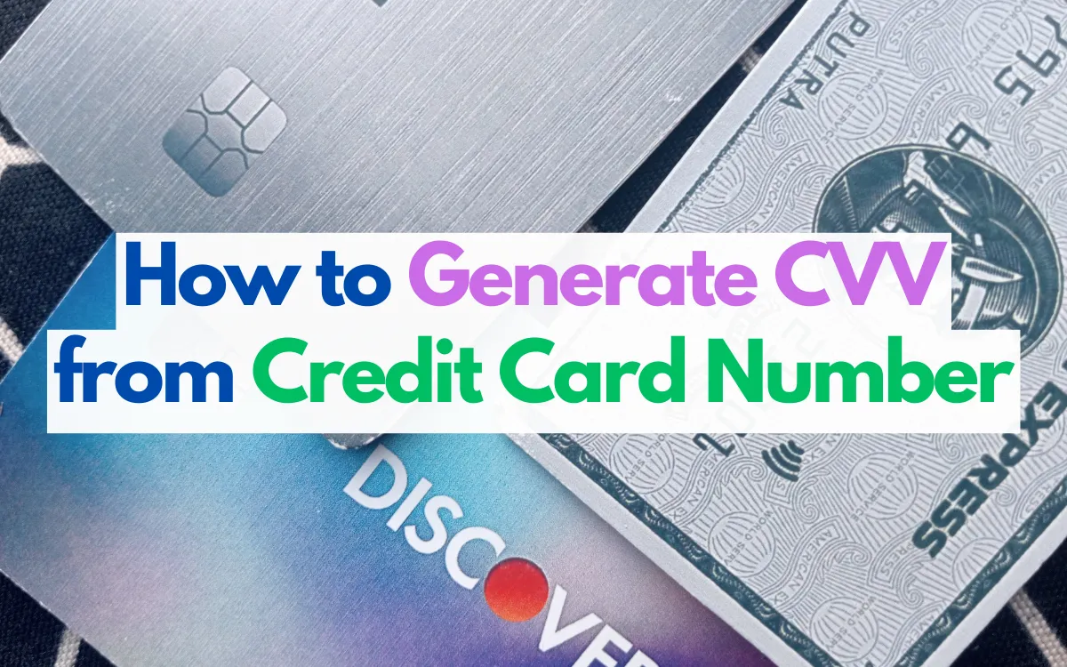 generate cvv from credit card number
